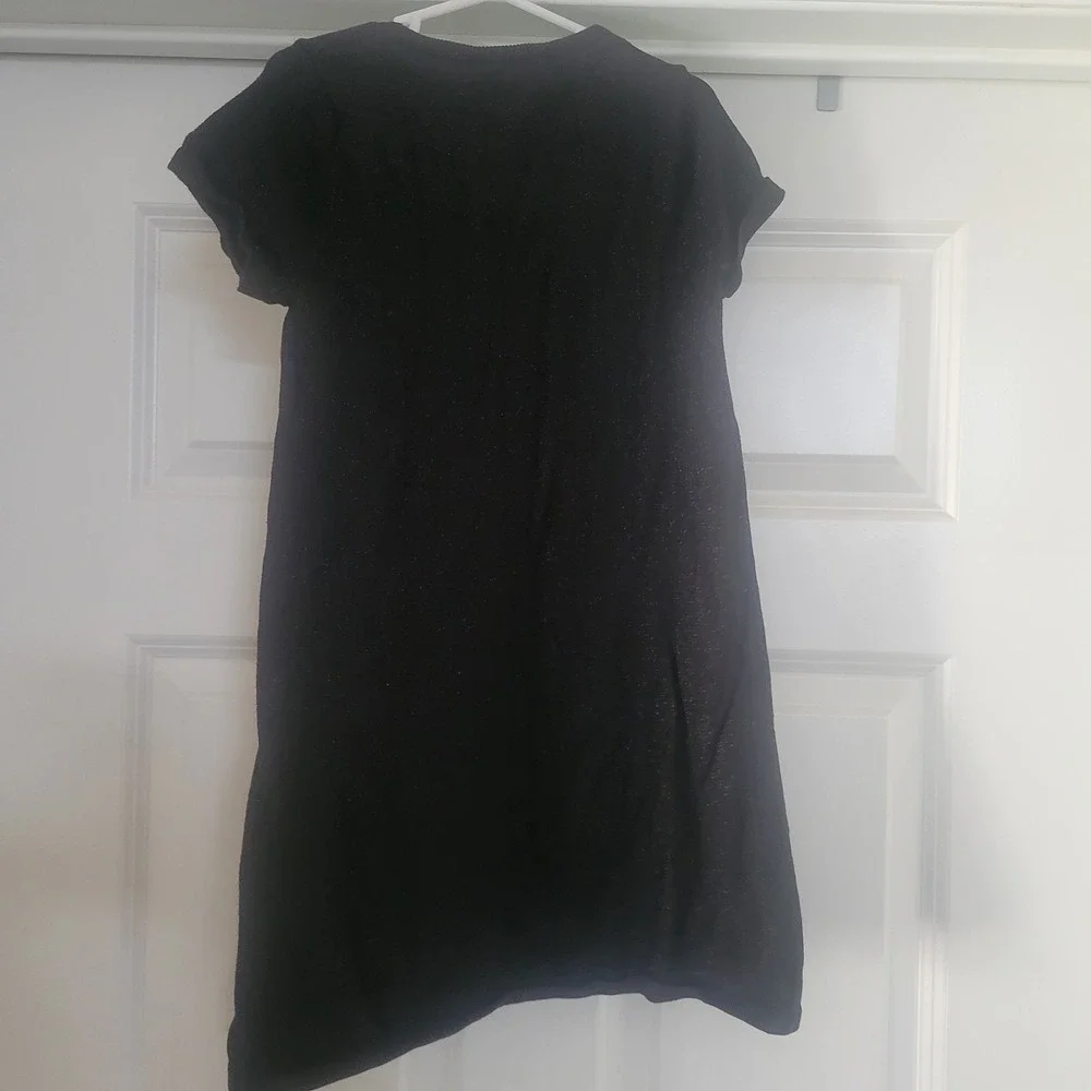 H&M GIRLS Black Sparkle DRESS W. BOW ACCENT - SZ 4 6x/7